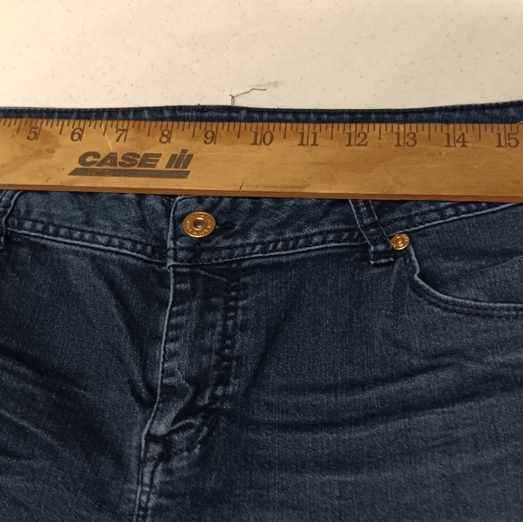 Apt 9 Jeans Skinny Modern Mid Rise Dark Wash Blue Women 14 Reg 5 Pocket Whiskers - Picture 7 of 12